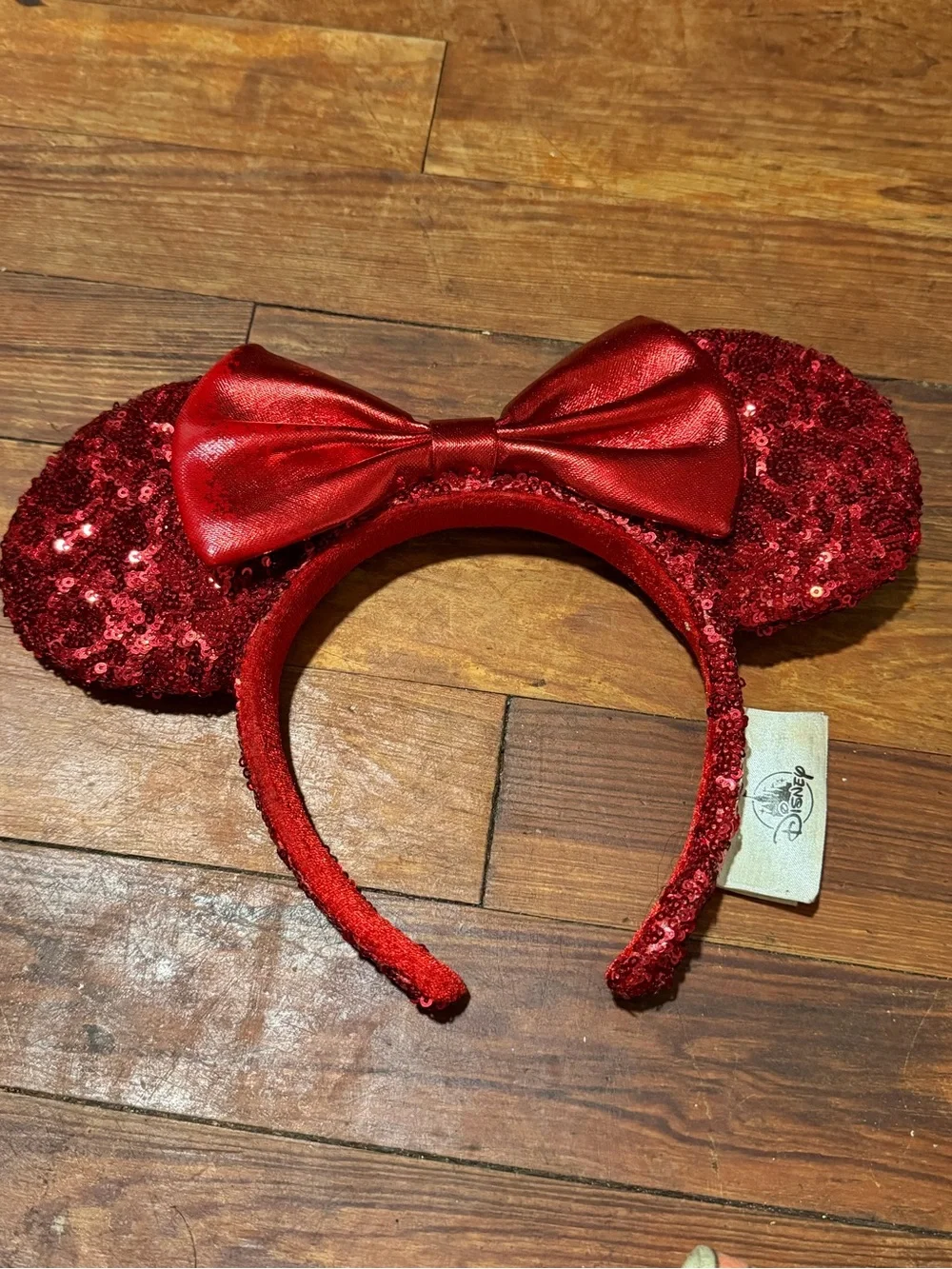 Disney Red Sequin Minnie Ears Headband with Bow